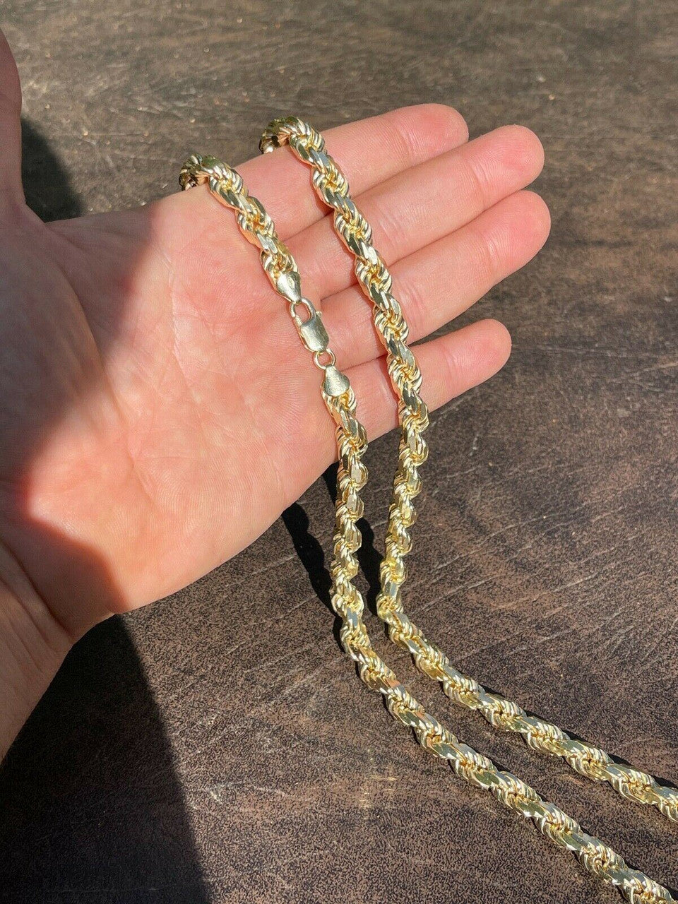 BOSS Rope Chain Necklace - 14k Gold Vermeil 925 Sterling Silver - 18"-30" - 8mm