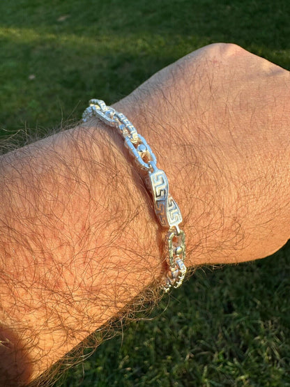 Greek Key Chain Necklace Or Bracelet - 925 Sterling Silver - 7"-28" - 7mm