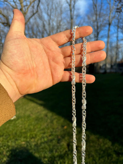 Greek Key Chain Necklace Or Bracelet - 925 Sterling Silver - 7"-28" - 7mm