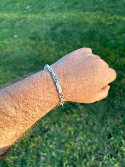 Greek Key Chain Necklace Or Bracelet - 925 Sterling Silver - 7"-28" - 7mm