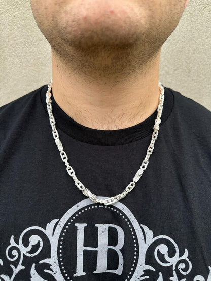 Greek Key Chain Necklace Or Bracelet - 925 Sterling Silver - 7"-28" - 7mm