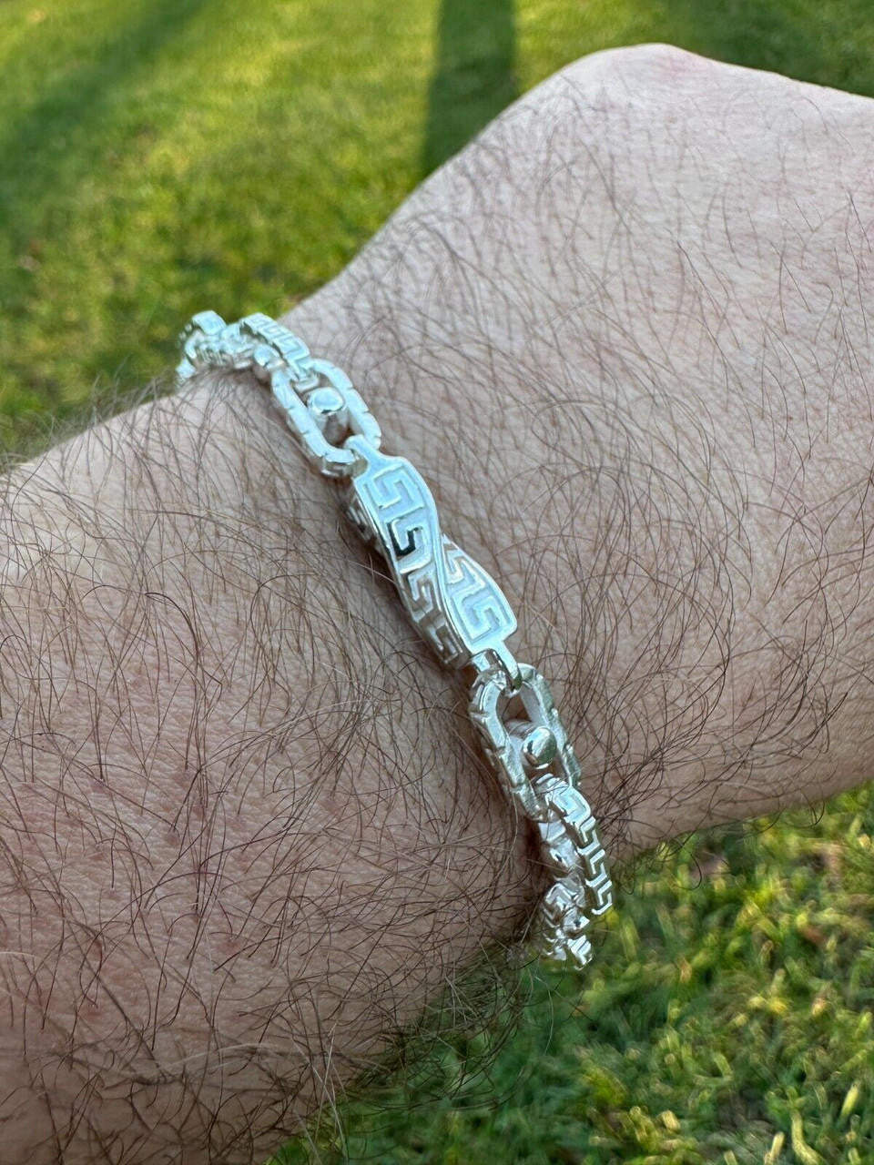 Greek Key Chain Necklace Or Bracelet - 925 Sterling Silver - 7"-28" - 7mm