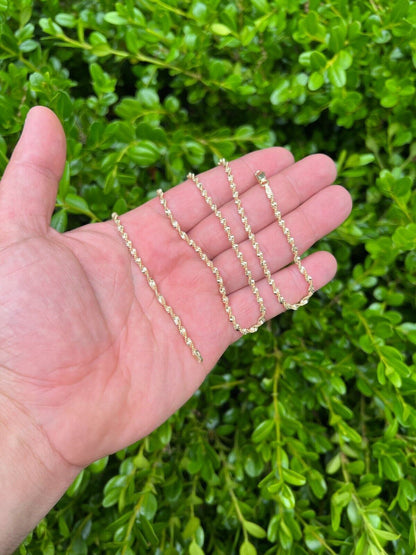 Singapore Rope Chain Necklace - 14k Gold Vermeil 925 Sterling Silver - 14"-30" - 2.5mm