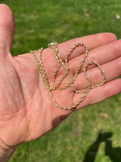 Singapore Rope Chain Necklace - 14k Gold Vermeil 925 Sterling Silver - 14"-30" - 2.5mm