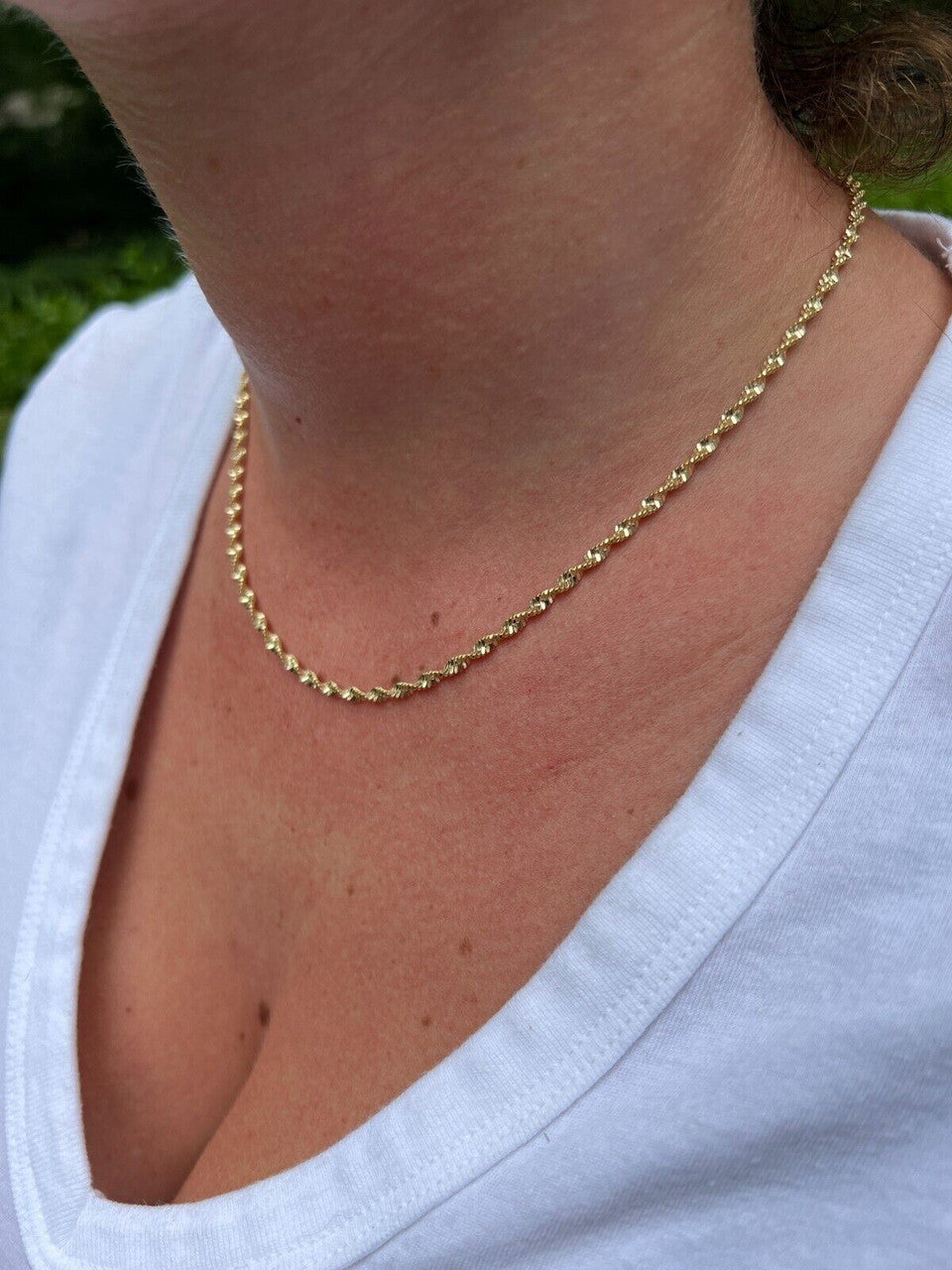 Singapore Rope Chain Necklace - 14k Gold Vermeil 925 Sterling Silver - 14"-30" - 2.5mm