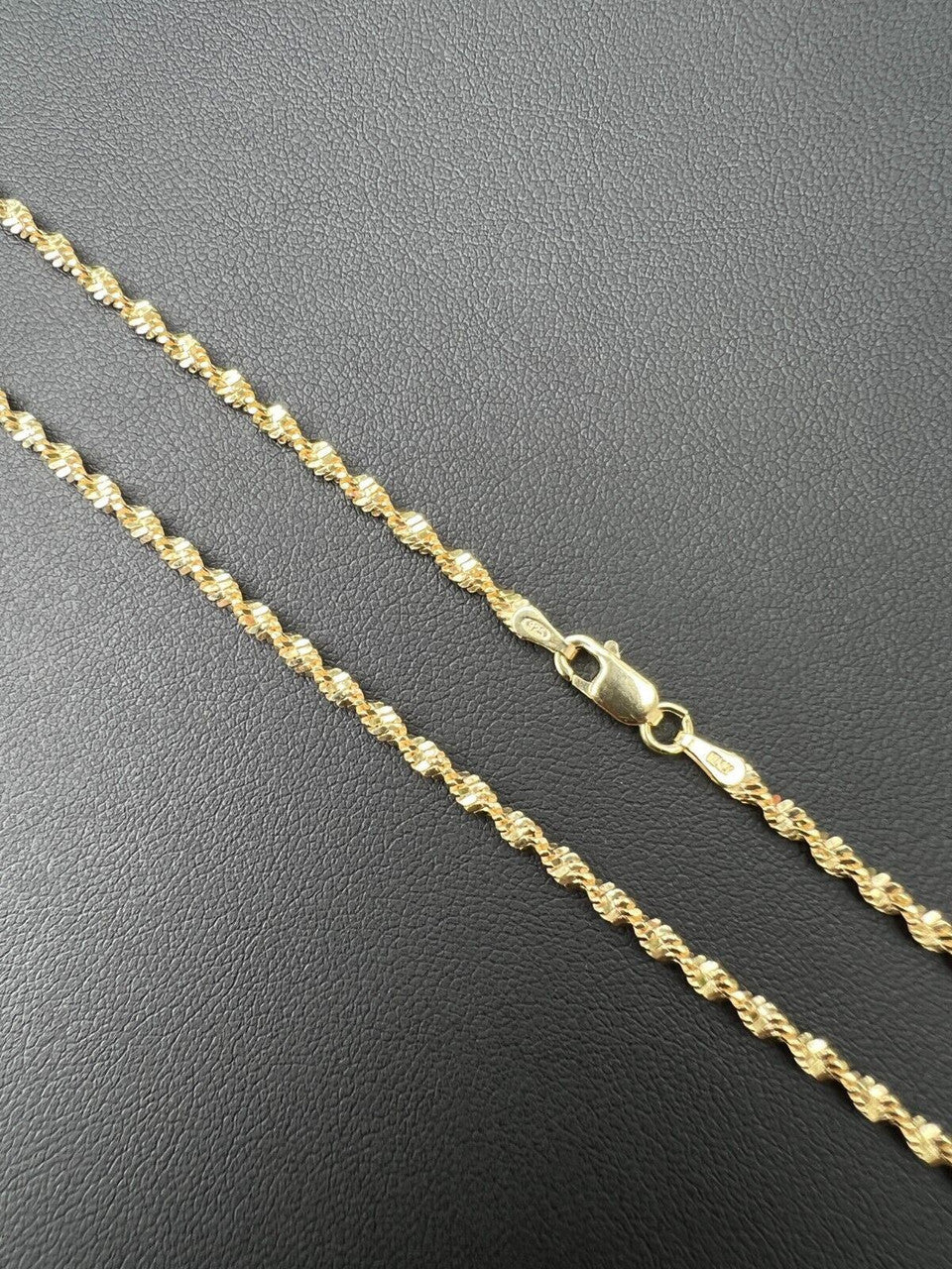 Singapore Rope Chain Necklace - 14k Gold Vermeil 925 Sterling Silver - 14"-30" - 2.5mm