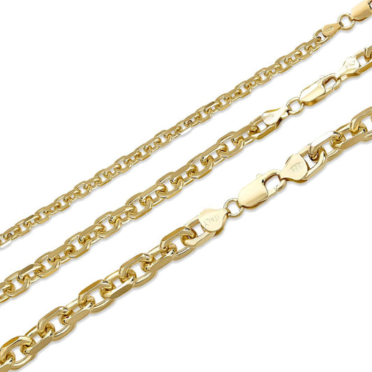 Anchor Cable Chain Necklace Or Bracelet - 14k Gold Vermeil 925 Sterling Silver - 7"-30" - 4mm-8mm