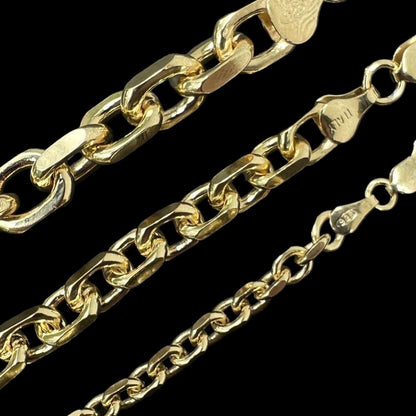 Anchor Cable Chain Necklace Or Bracelet - 14k Gold Vermeil 925 Sterling Silver - 7"-30" - 4mm-8mm