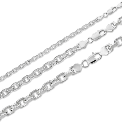 Anchor Cable Chain Necklace Or Bracelet - 925 Sterling Silver - 7"-30" - 4mm-8mm