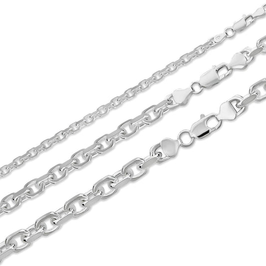 Anchor Cable Chain Necklace Or Bracelet - 925 Sterling Silver - 7"-30" - 4mm-8mm