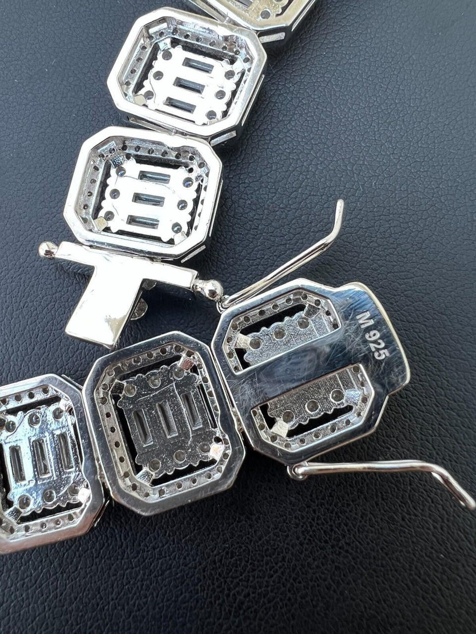 MOISSANITE Baguette Custom Rapper Chain Necklace Iced Out - 925 Silver - 16mm - 18-28"