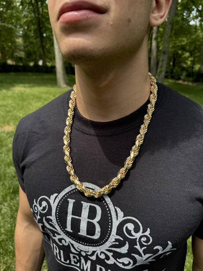 BIG BOSS Rope Chain Necklace - 14k Gold Vermeil 925 Sterling Silver - 18"-30" - 11mm