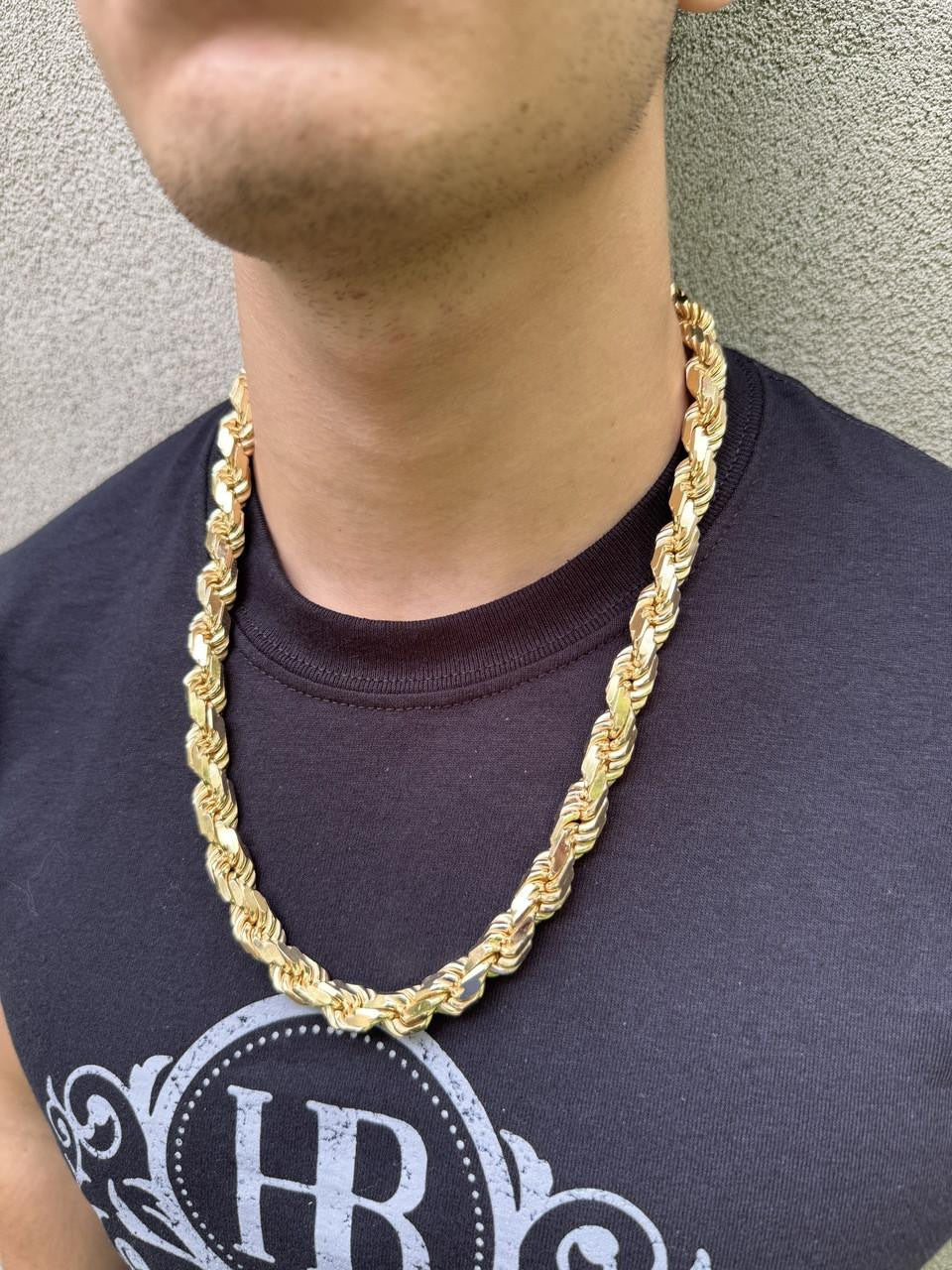 BIG BOSS Rope Chain Necklace - 14k Gold Vermeil 925 Sterling Silver - 18"-30" - 11mm