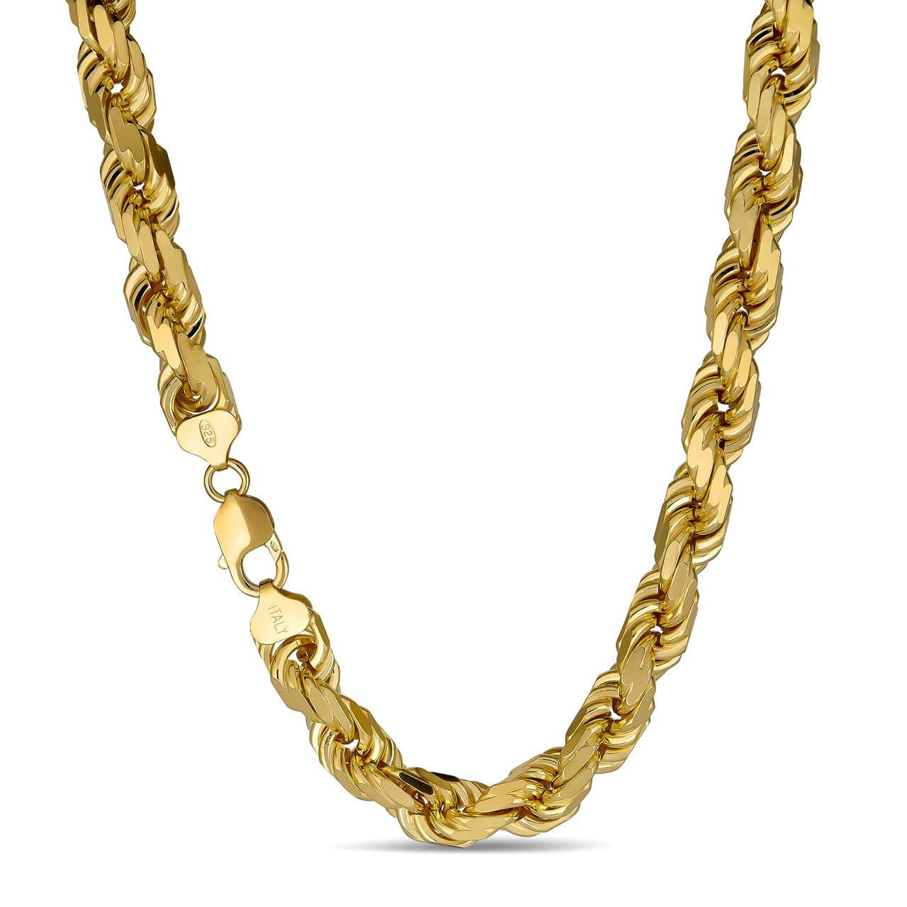 BIG BOSS Rope Chain Necklace - 14k Gold Vermeil 925 Sterling Silver - 18"-30" - 11mm