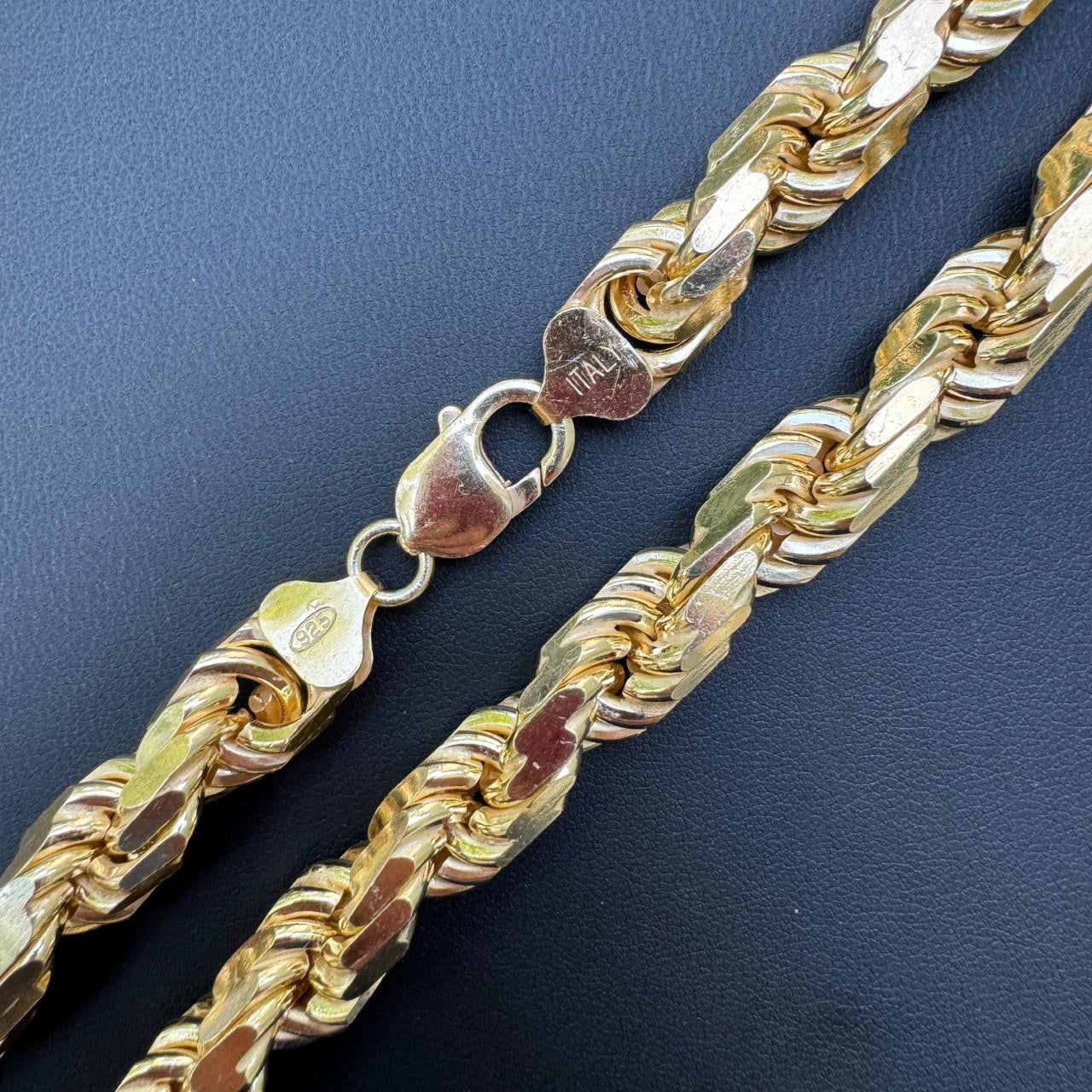 BIG BOSS Rope Chain Necklace - 14k Gold Vermeil 925 Sterling Silver - 18"-30" - 11mm