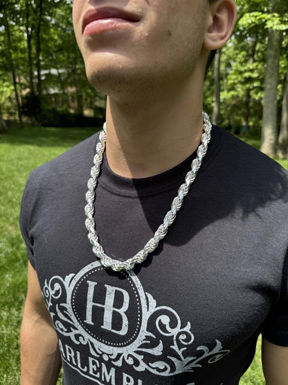 BIG BOSS Rope Chain Necklace - 925 Sterling Silver - 18"-30" - 11mm