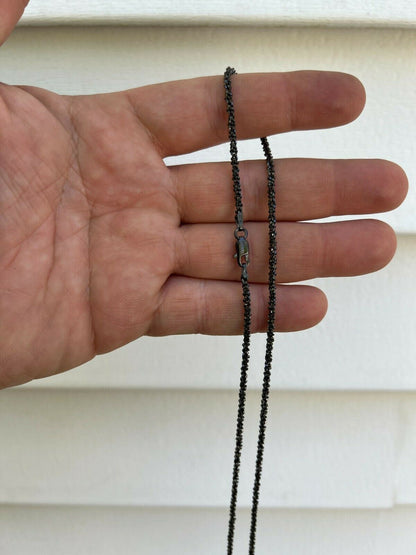 Sparkle Link Chain Necklace - Black Rhodium Over 925 Sterling Silver - 14"-24" - 3mm