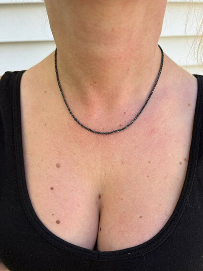 Sparkle Link Chain Necklace - Black Rhodium Over 925 Sterling Silver - 14"-24" - 3mm