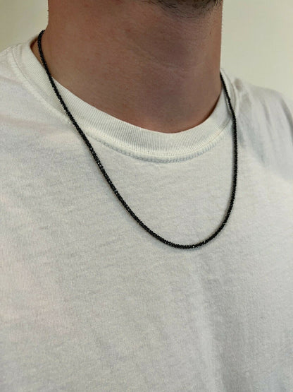 Sparkle Link Chain Necklace - Black Rhodium Over 925 Sterling Silver - 14"-24" - 3mm