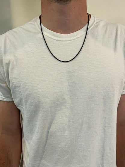 Sparkle Link Chain Necklace - Black Rhodium Over 925 Sterling Silver - 14"-24" - 3mm