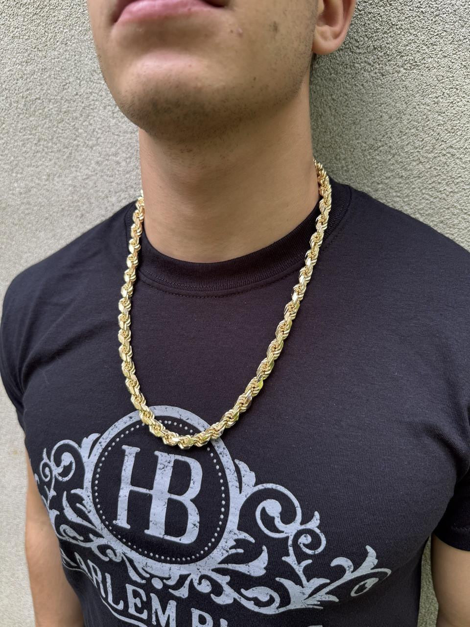 BOSS Rope Chain Necklace - 14k Gold Vermeil 925 Sterling Silver - 18"-30" - 8mm