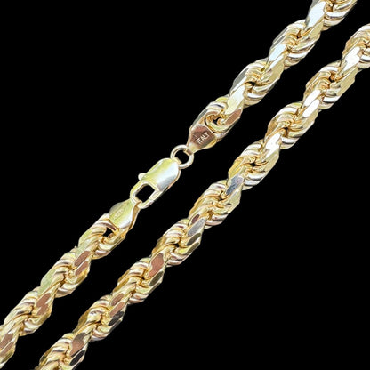 BOSS Rope Chain Necklace - 14k Gold Vermeil 925 Sterling Silver - 18"-30" - 8mm