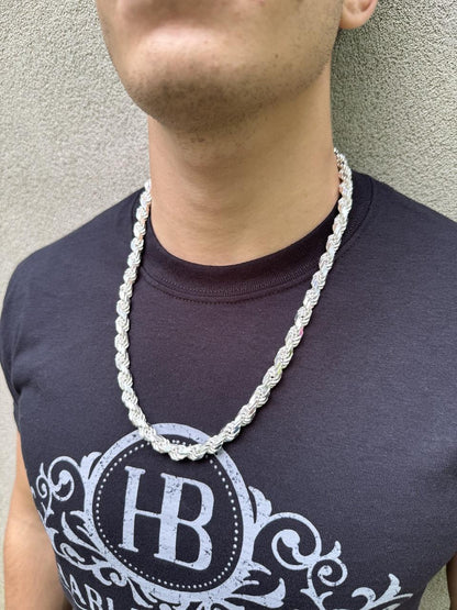 BOSS Rope Chain Necklace - 925 Sterling Silver - 18"-30" - 8mm