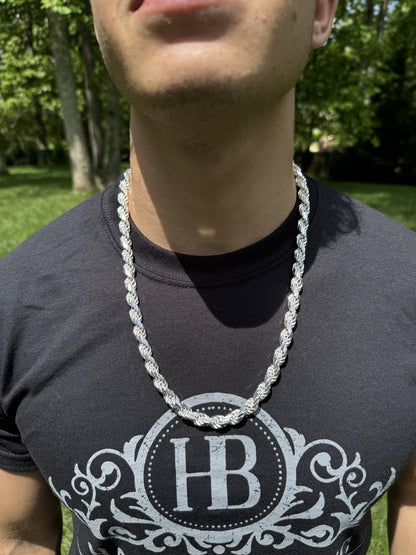 BOSS Rope Chain Necklace - 925 Sterling Silver - 18"-30" - 8mm