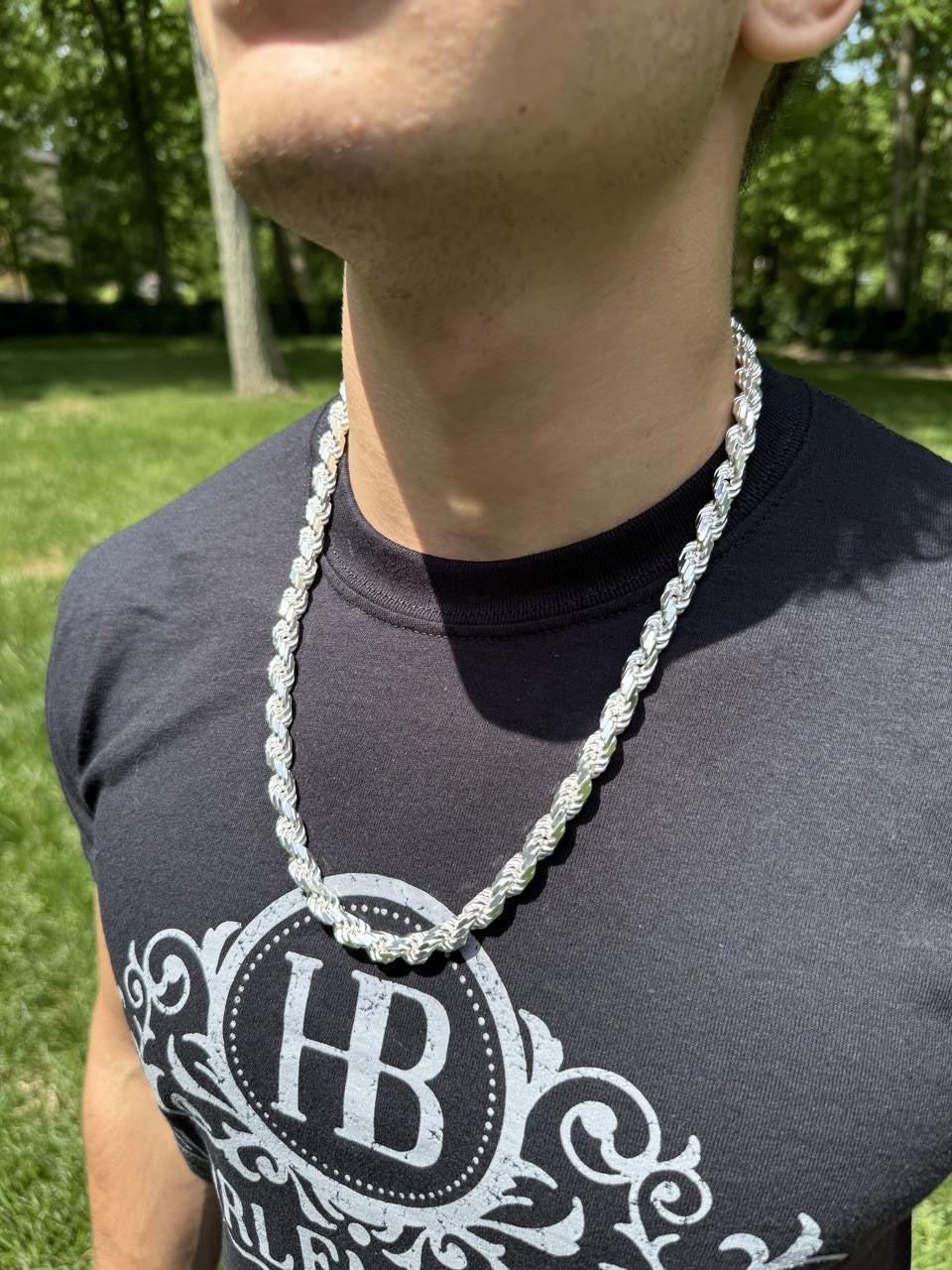 BOSS Rope Chain Necklace - 925 Sterling Silver - 18"-30" - 8mm