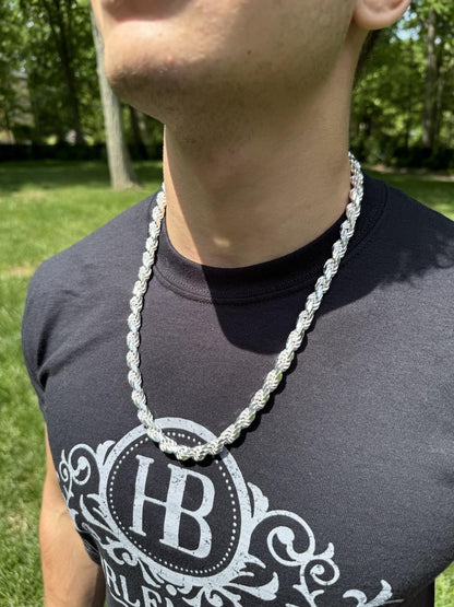 BOSS Rope Chain Necklace - 925 Sterling Silver - 18"-30" - 8mm