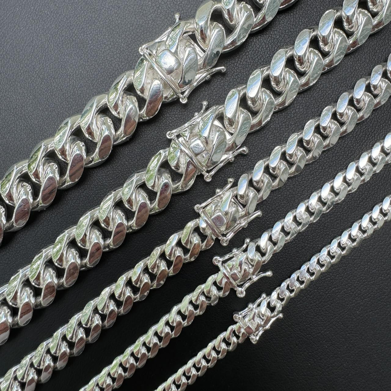 BUDGET Miami Cuban Link Chain Necklace Or Bracelet - 925 Sterling Silver - 7-30" - 5-14mm