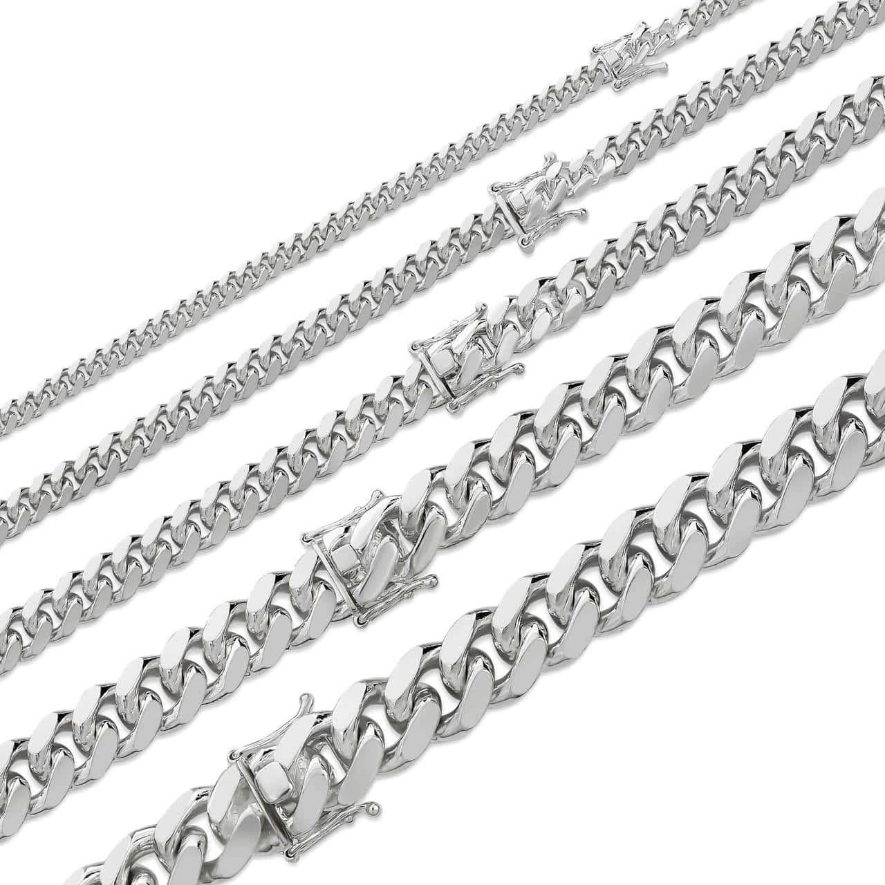 BUDGET Miami Cuban Link Chain Necklace Or Bracelet - 925 Sterling Silver - 7-30" - 5-14mm