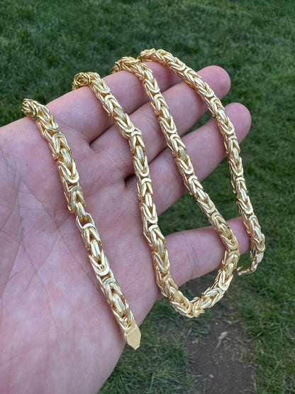 Byzantine Link Chain Necklace - 14k Gold Vermeil 925 Sterling Silver - 18"-30" - 2.5mm-6mm