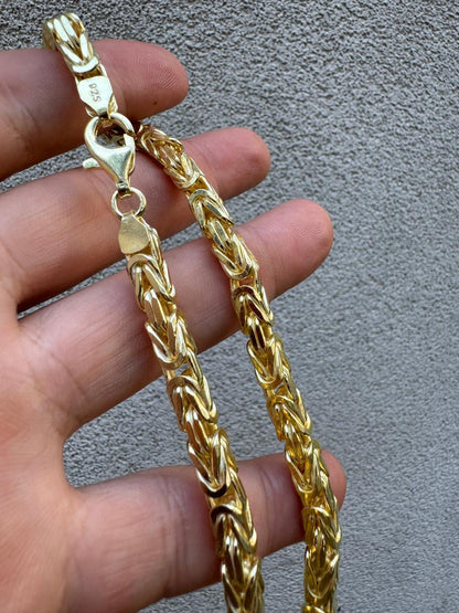 Byzantine Link Chain Necklace - 14k Gold Vermeil 925 Sterling Silver - 18"-30" - 2.5mm-6mm