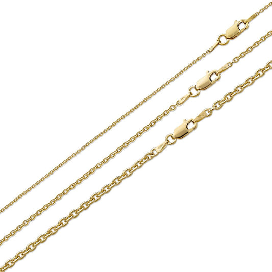 Cable Chain Necklace - 14k Gold Vermeil 925 Sterling Silver - 14"-30" - 1mm-3mm