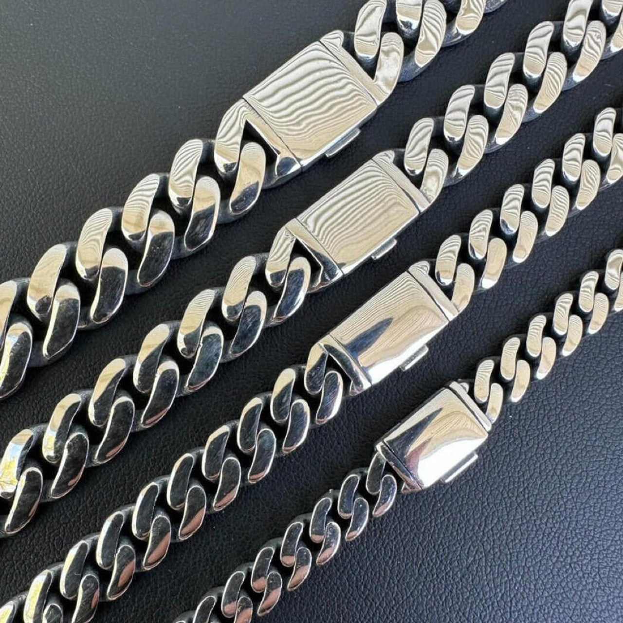 Cancun Cuban Link Chain Necklace Sleek Clasp - 925 Sterling Silver - 18"-28" - 6mm-12mm