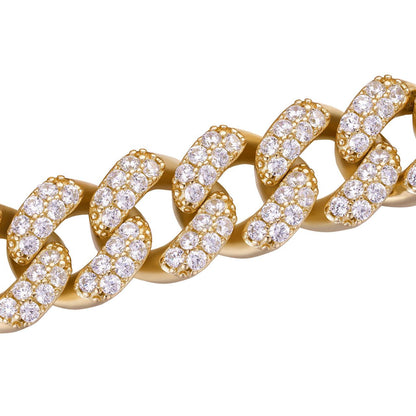 Classic Miami Cuban Link Chain Necklace Iced Out CZ Stones - 14k Gold Vermeil 925 Silver - 6mm-18mm - 16-30"