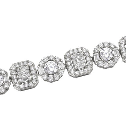 Tennis Chain Necklace Iced Out Pink CZ Stones - 14k Rose Gold Vermeil 925 Silver - 4mm - 16"-28"