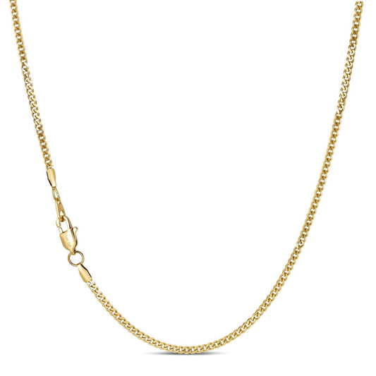 Cuban Link Chain Necklace - 14k Yellow Gold Plated Stainless Steel - 18"-30" - 3mm