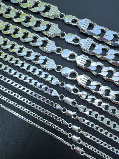 Miami Cuban Link Chain Necklace Or Bracelet - 14k Gold Vermeil 925 Sterling Silver - 7"-30" - 4mm-10.5mm