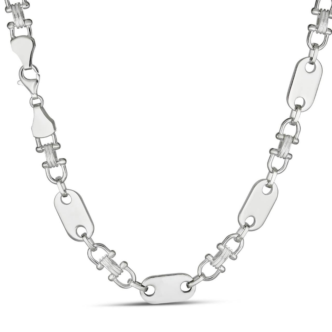 Custom Ferragamo Mariner Link Chain Necklace - 925 Sterling Silver - 18"-28" - 10mm