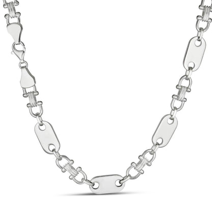 Custom Ferragamo Mariner Link Chain Necklace - 925 Sterling Silver - 18"-28" - 10mm