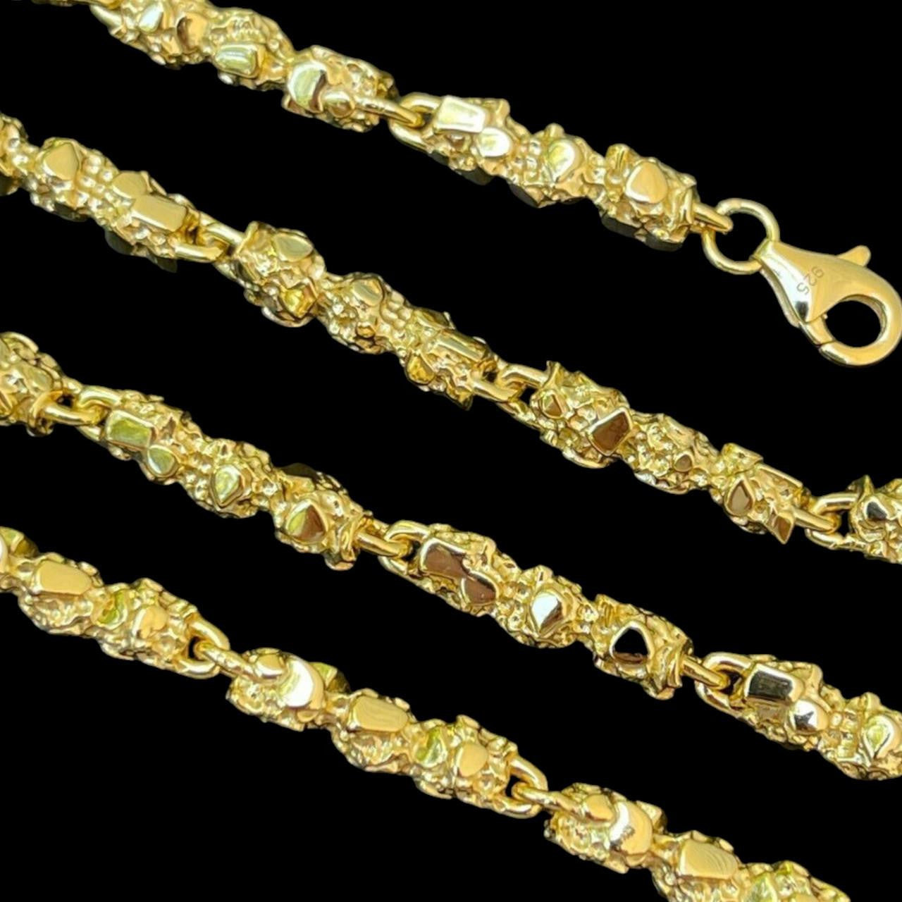 Custom Nugget Chain Necklace - 14k Gold Vermeil 925 Sterling Silver - 18"-30" - 5mm