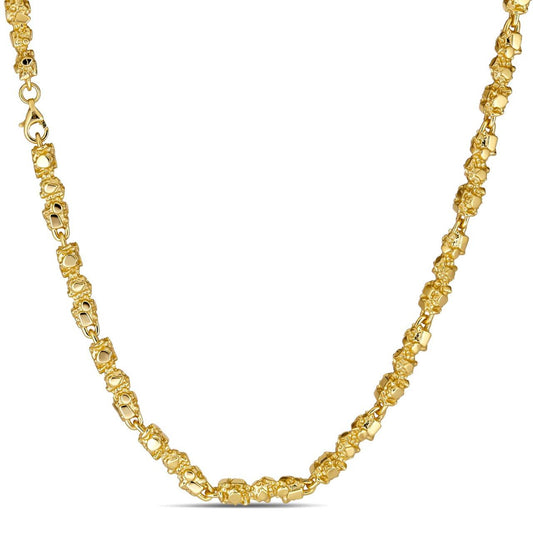 Custom Nugget Chain Necklace - 14k Gold Vermeil 925 Sterling Silver - 18"-30" - 5mm