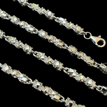 Custom Nugget Chain Necklace - 925 Sterling Silver - 18"-30" - 5mm