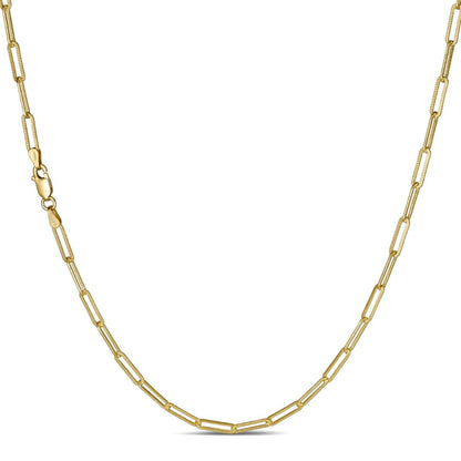 Diamond Cut Paperclip Chain Necklace - 14k Gold Vermeil 925 Sterling Silver - 14"-30" - 3.5mm