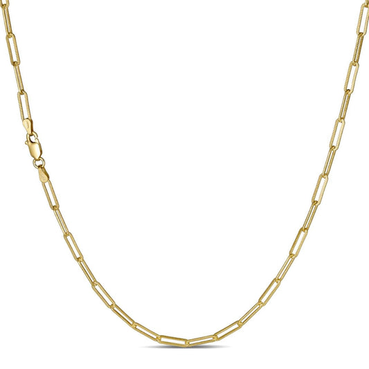 Diamond Cut Paperclip Chain Necklace - 14k Gold Vermeil 925 Sterling Silver - 14"-30" - 3.5mm