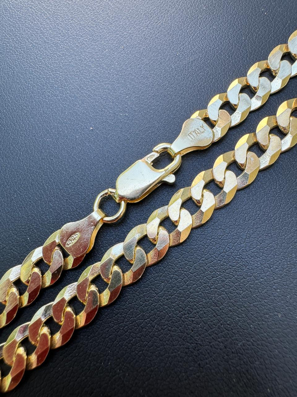 Flat Curb Cuban Chain Necklace - 14k Gold Vermeil 925 Sterling Silver - 16"-30" - 3mm-10.5mm