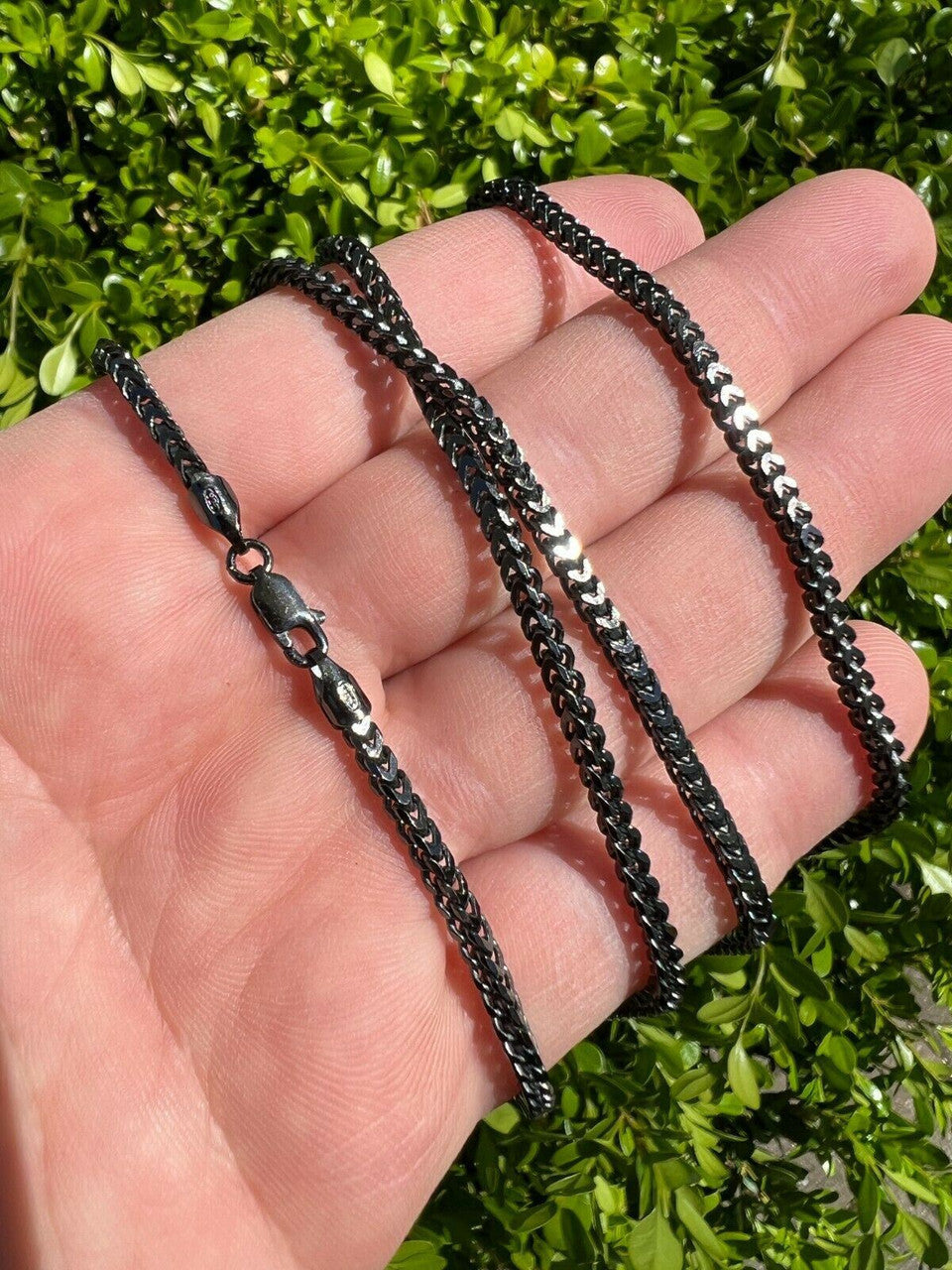 Franco Chain Necklace - Black Rhodium Over 925 Sterling Silver - 16"-30" - 2.5mm