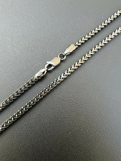 Franco Chain Necklace - Black Rhodium Over 925 Sterling Silver - 16"-30" - 2.5mm